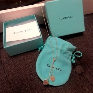 Rare double heart Tiffany lariat necklace